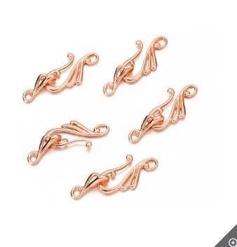 10Sets Zinc Alloy Hook and Eye Clasps, Hook 25x13mm, Eye Clasps 16x5.5mm, Musical Note, about 14g