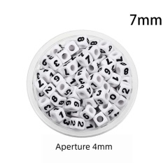 White Black Number Beads Large【32g】
