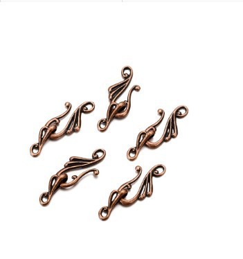 10Sets Zinc Alloy Hook and Eye Clasps, Hook 25x13mm, Eye Clasps 16x5.5mm, Musical Note, about 14g