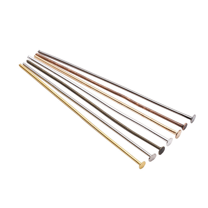 Iron Plated Flat Head Pins, Multi‑Color, 16‑70mm, about 200 pcs/pack