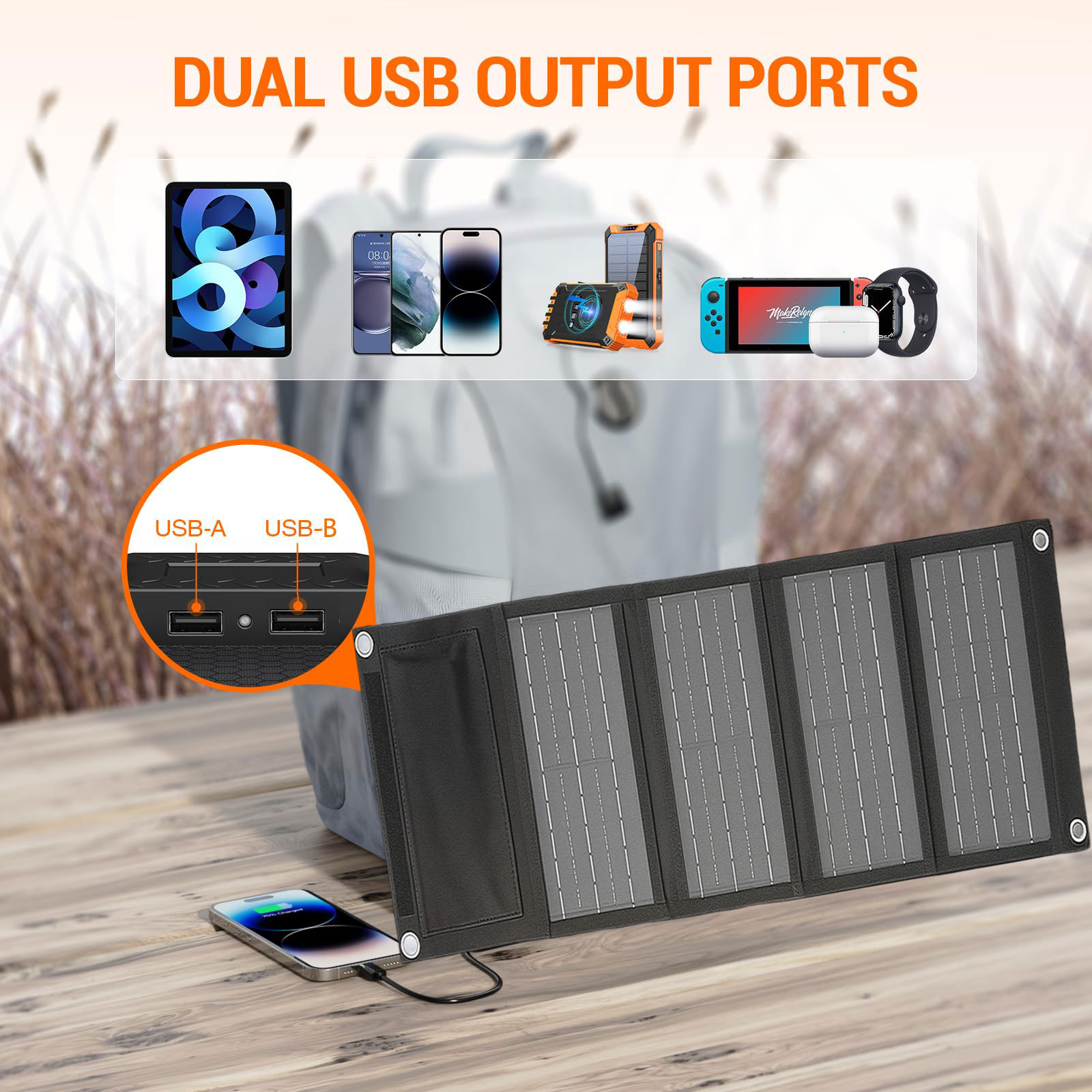 25W folding solar panel,MY SHOP,25W folding solar panel (fabric seam)