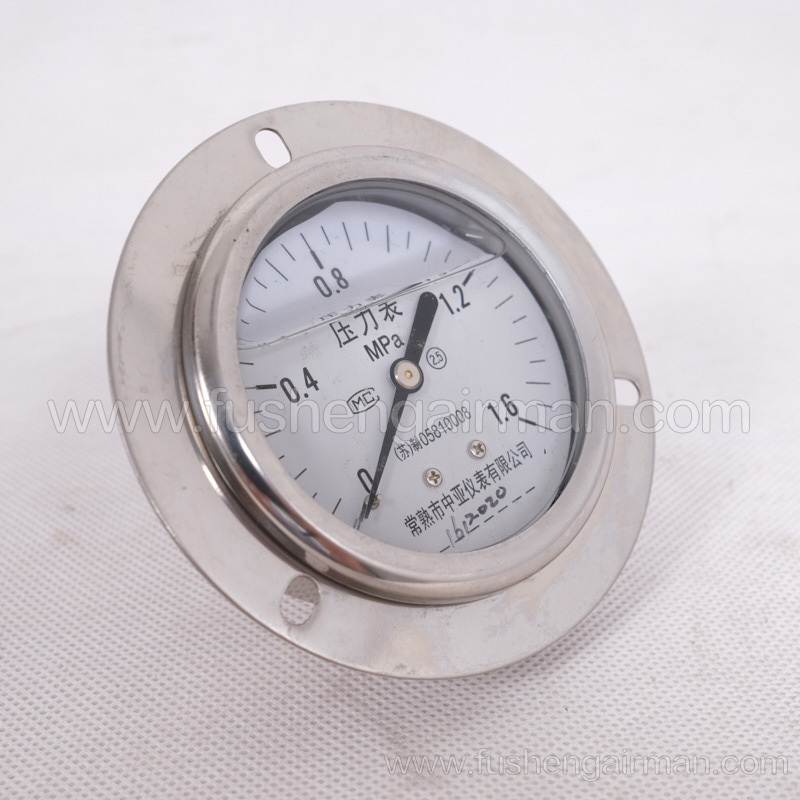 2105010170 Fusheng genuine screw compressor 2-1/2"1.6MPa back connection type oil filling pressure gauge