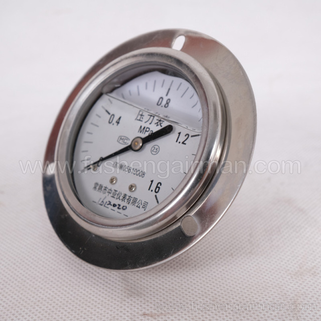2105010170 Fusheng genuine screw compressor 2-1/2"1.6MPa back connection type oil filling pressure gauge