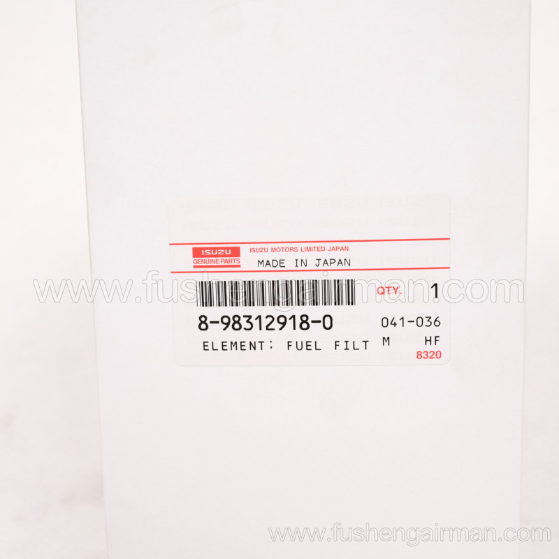 898312-9180 Fusheng airman genuine mobile air compressor engine fuel filter element isuzu