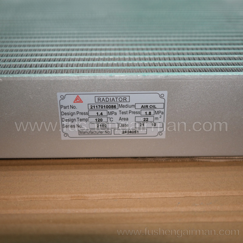 2117010086=9620211-20300 Fusheng Genuine 22KW Air-cooled Oil & Air Cooler