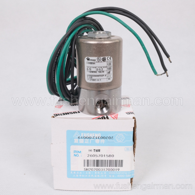 2605701580=91B81 Fusheng Denford CompAir GD screw compressor IVO solenoid valve SA250-375