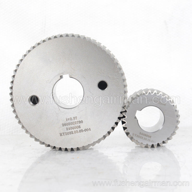 2605022790/2605022800 Fusheng Original Screw Air Compressor TSA024G Main Gear Secondary Gear Set Gear Ratio i=2.07
