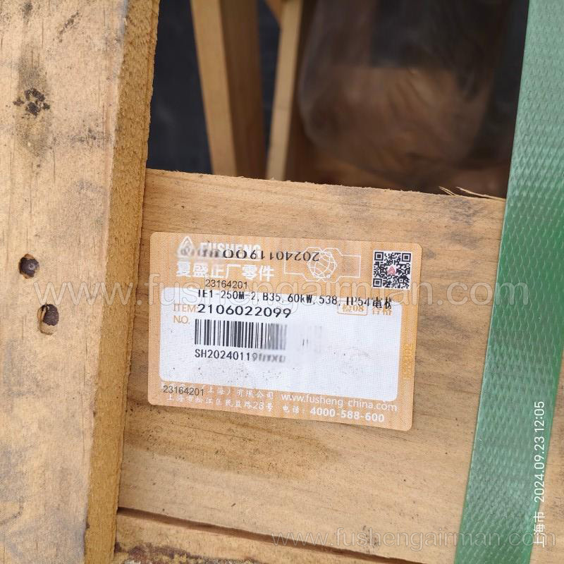 2106022099 Fusheng Original Screw Air Compressor 60kw Motor IE1-250M-2 Wolong Motor