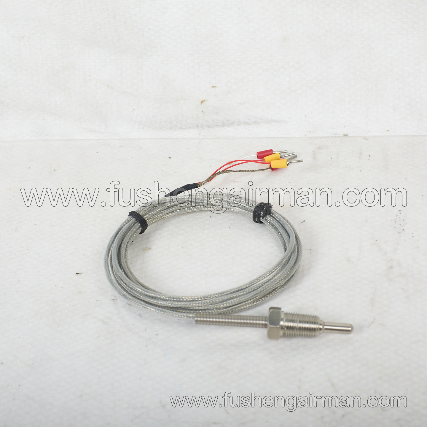 2105040079=93236P1-1232300 Fusheng Air Compressor 1/4", PT100 Temperature Sensor Lead Wire Length 3m