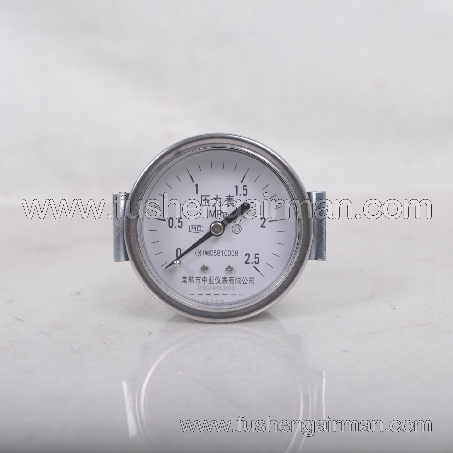 2105010254 Fusheng Air Compressor Genuine 2-1/2, PT1/4, 0~2.5MPa, Rear-Mounted Pressure Gauge
