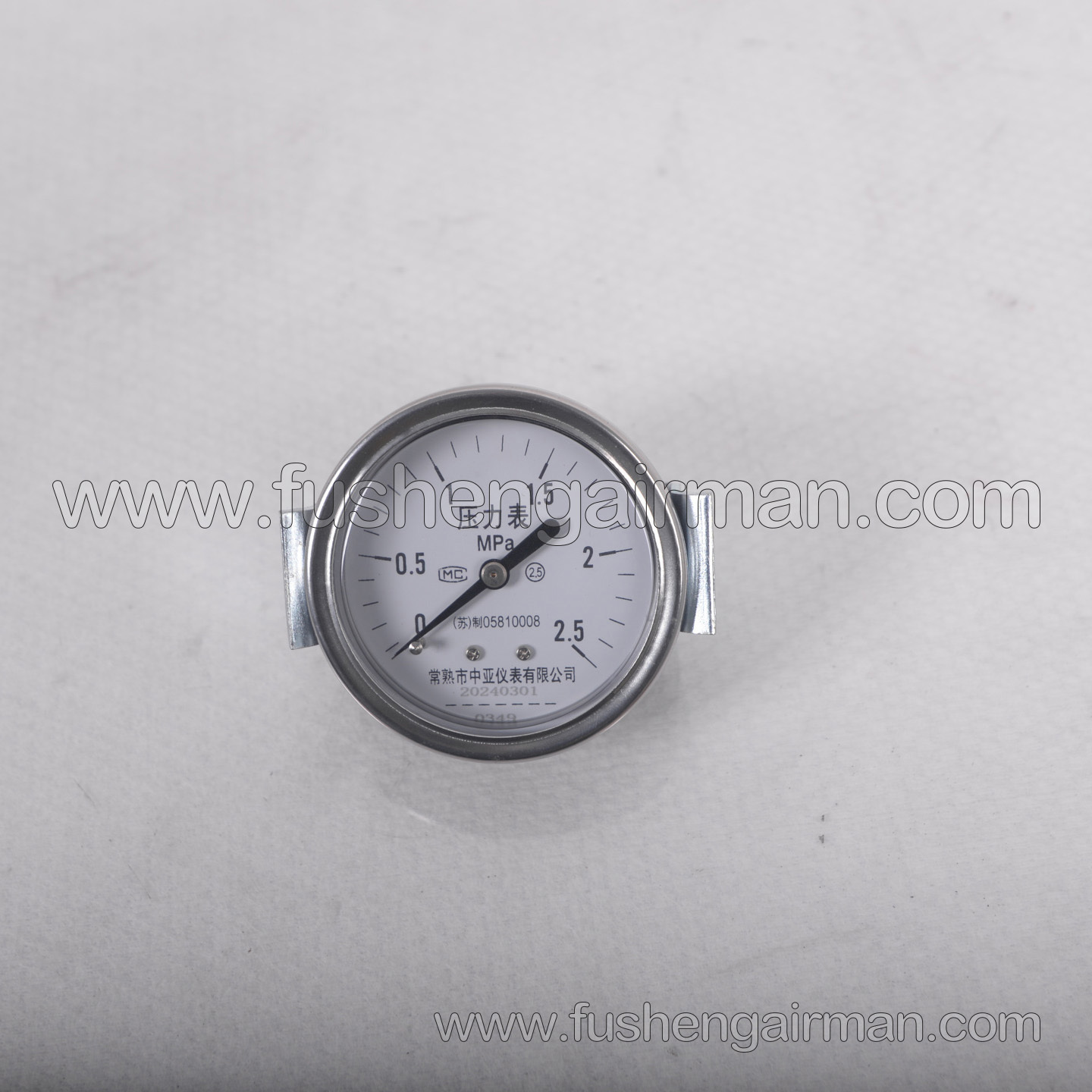 2105010254 Fusheng Air Compressor Genuine 2-1/2, PT1/4, 0~2.5MPa, Rear-Mounted Pressure Gauge