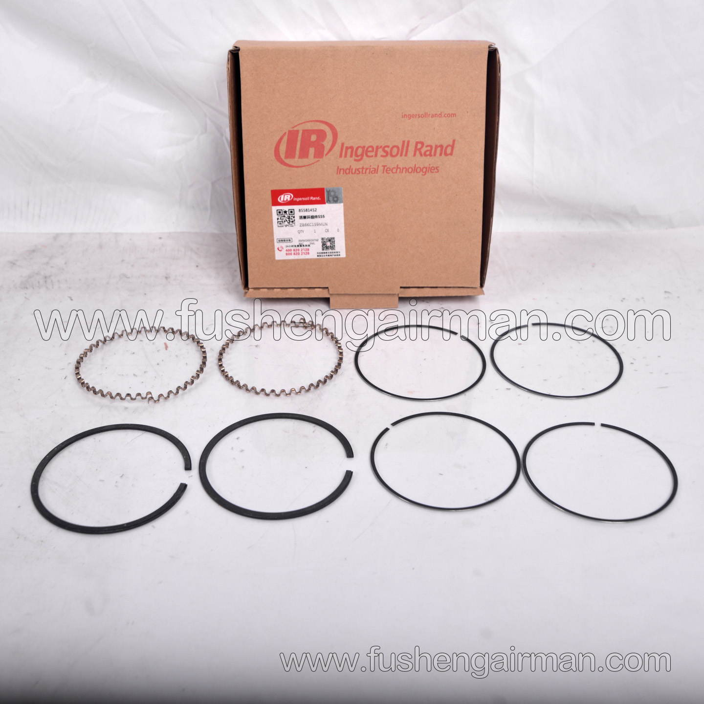85581452 Ingersoll Rand genuine piston ring assemblies are compatible with Ingersoll Rand SS5 piston compressors