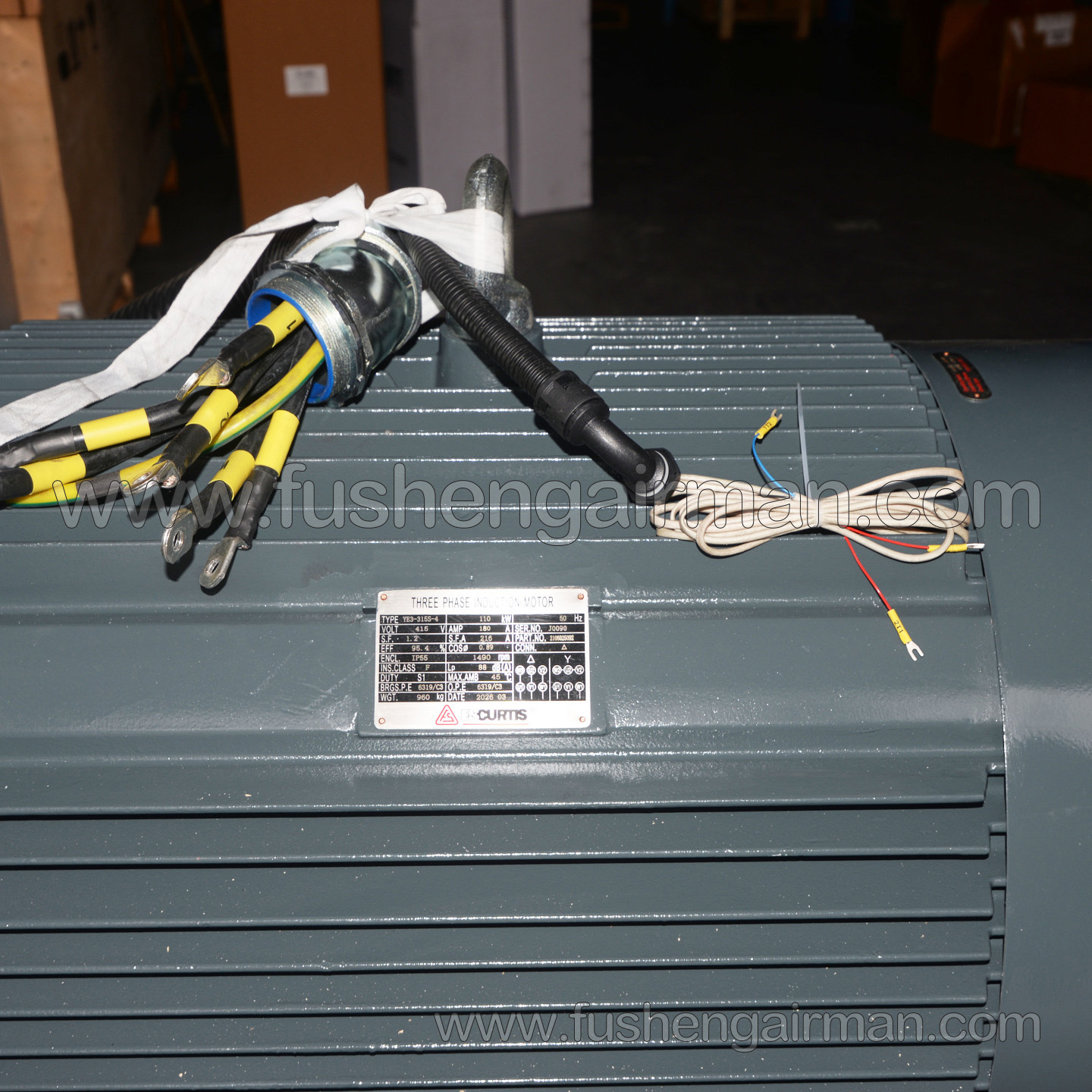 2106025092 Fusheng Curtis Air Compressor Motor IE3-315S-4, B35, 110 kW