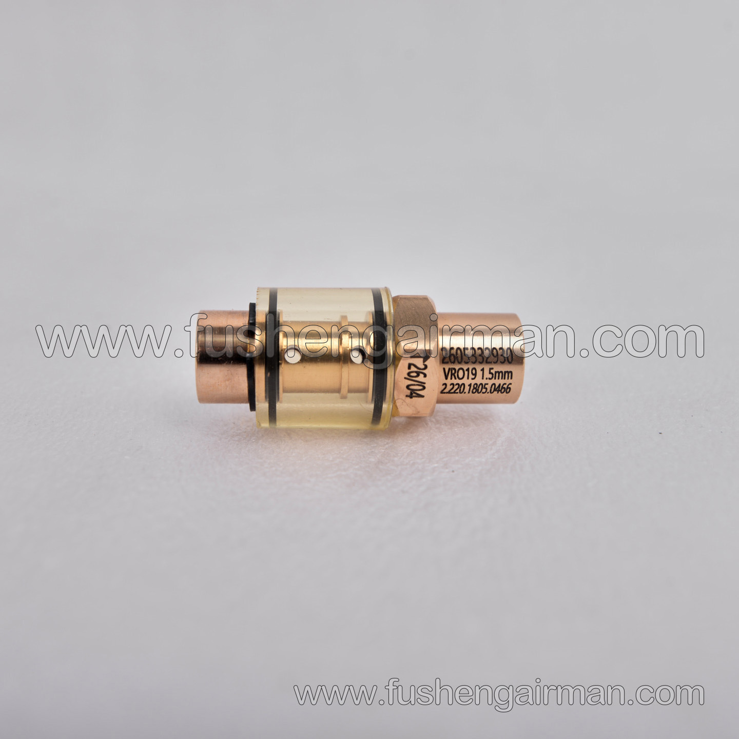 2605332930  Fusheng Genuine Check Valve (1.5mm Orifice), Transparent, for Screw Air Compressor