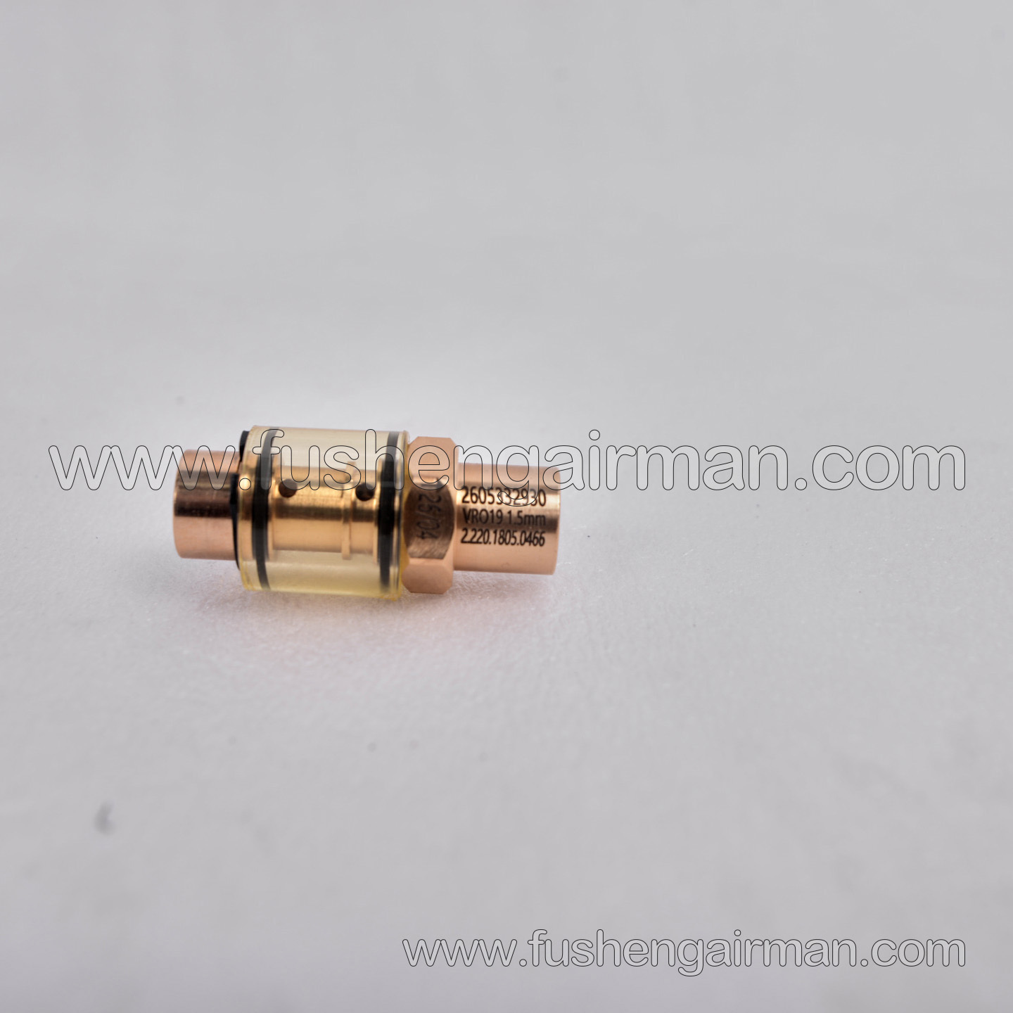 2605332930  Fusheng Genuine Check Valve (1.5mm Orifice), Transparent, for Screw Air Compressor