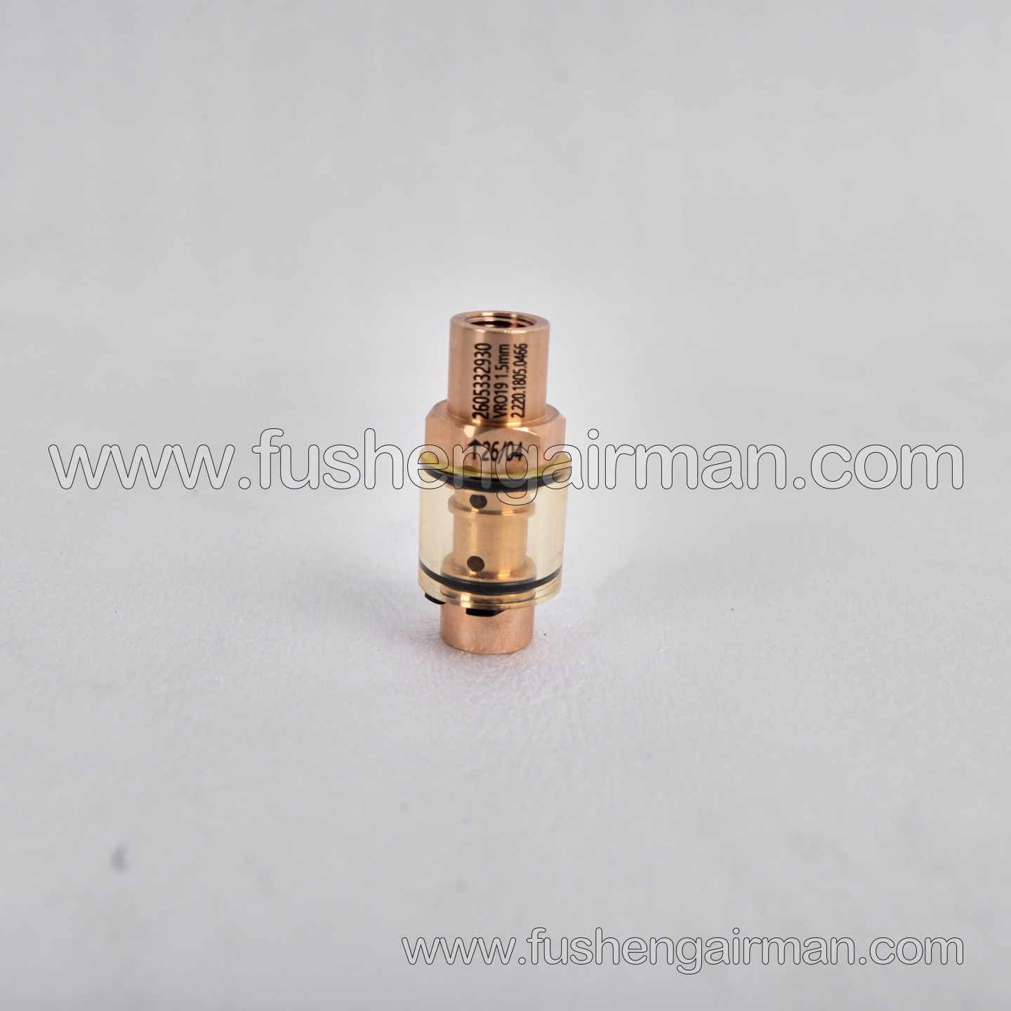 2605332930  Fusheng Genuine Check Valve (1.5mm Orifice), Transparent, for Screw Air Compressor