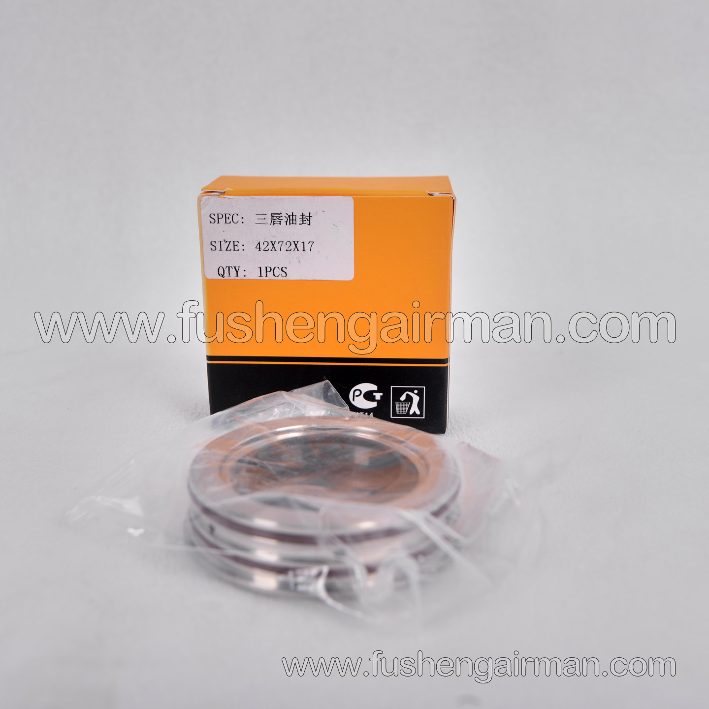High-Performance Stainless Steel Triple-Lip Oil Seal for Air Compressors, 42×72×17