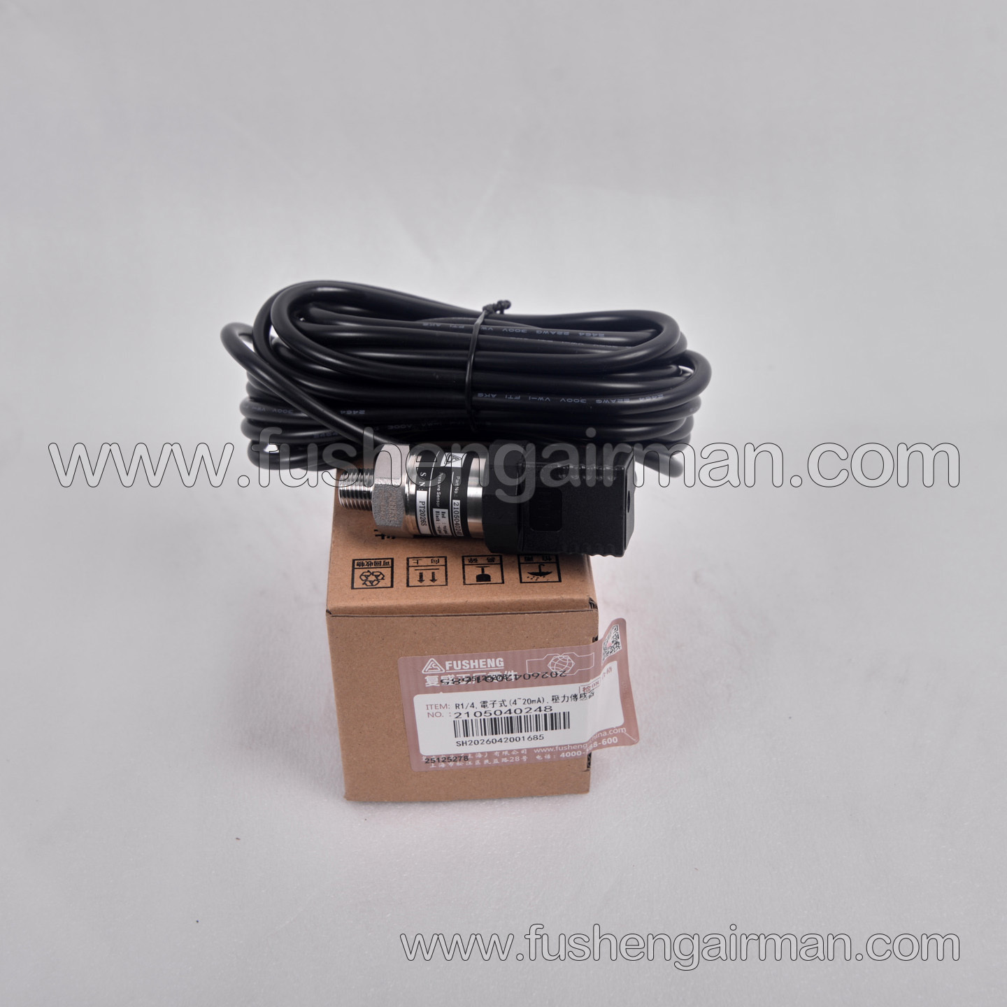 2105040248 Fusheng Screw Air Compressor OEM Pressure Sensor, R1/4, 4-20mA