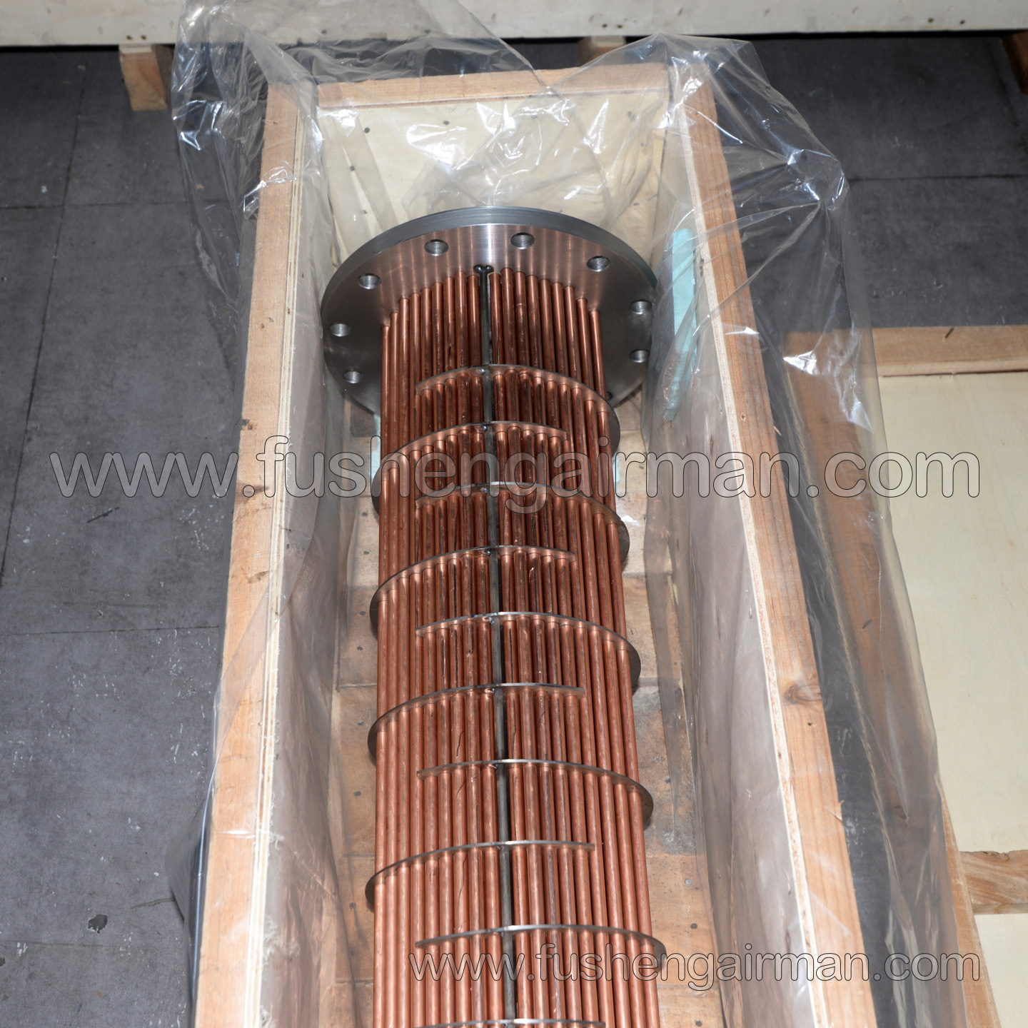 2605511021 Fusheng Screw Air Compressor OEM Shell & Tube Cooler Core Bundle (Copper Tubes)