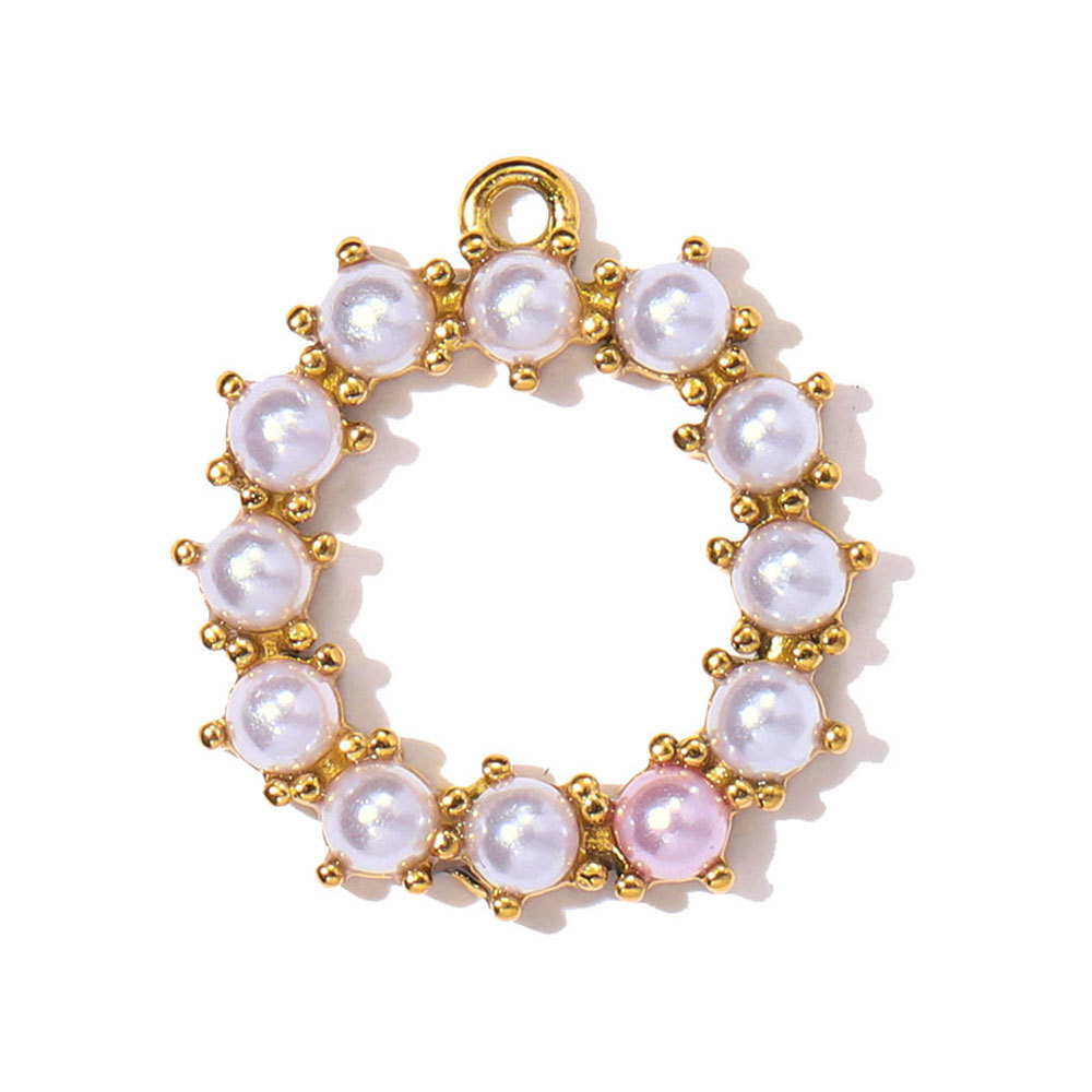 6pcs/pack Stainless Steel Imitation Pearl English Letter DIY Earring Charms Alphabet A-Z Initial Women Name Necklace Pendants