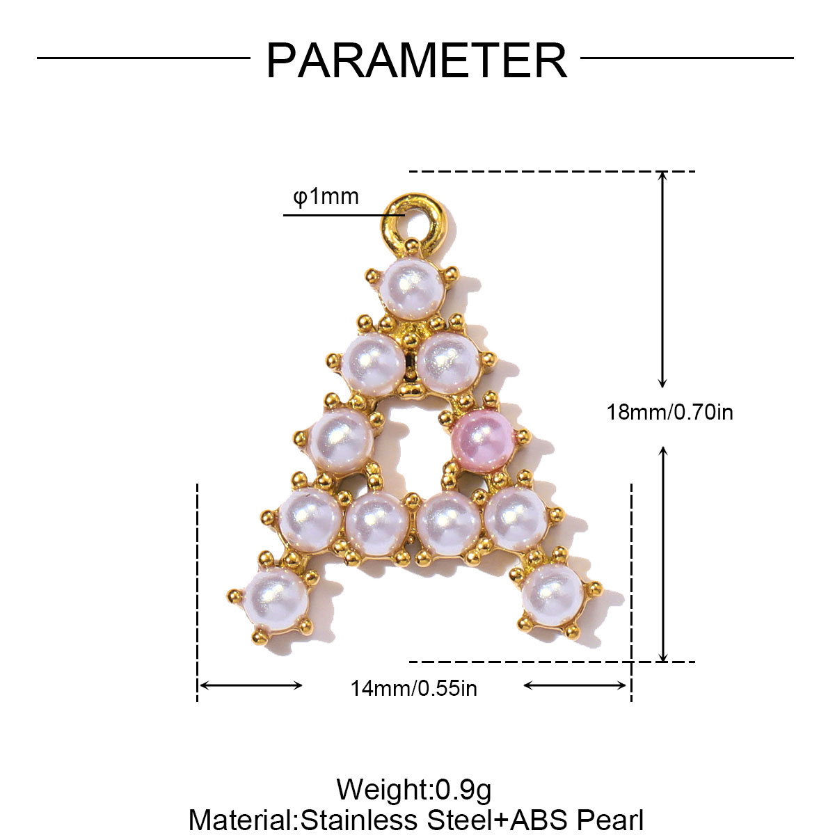 6pcs/Lot Stainless Steel Imitation Pearl English Letter DIY Earring Charms Alphabet A-Z Initial Women Name Necklace Pendants