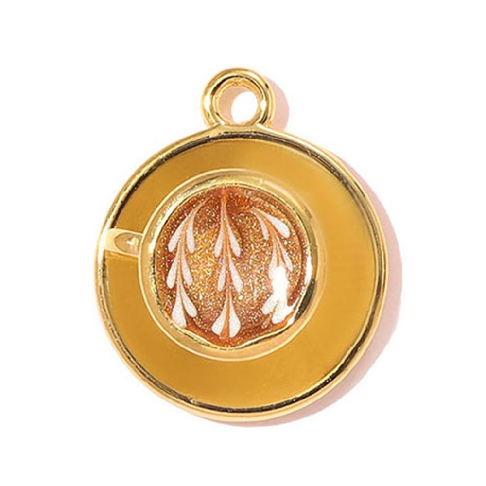 6pcs/pack Stainless Steel Cappuccino Coffee Cup DIY Charms Oval Circle Necklace Pendants Women Astronaut Heart Jewelry Wholesale