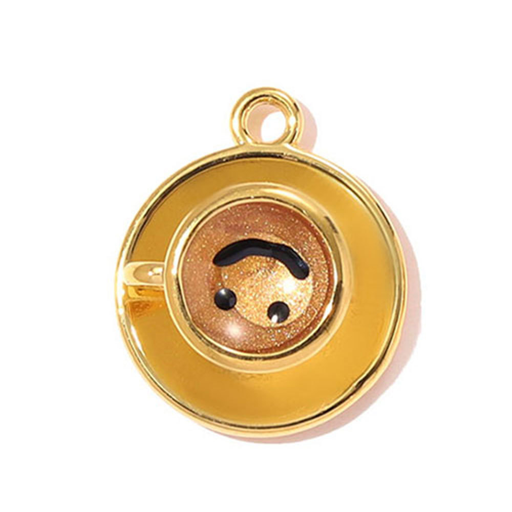 6pcs/pack Stainless Steel Cappuccino Coffee Cup DIY Charms Oval Circle Necklace Pendants Women Astronaut Heart Jewelry Wholesale