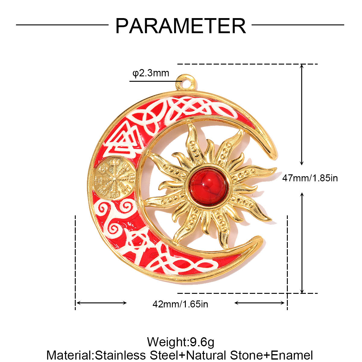 6pcs/pack Stainless Steel Crescent Moon Sun DIY Charms Hollow Flower Necklace Pendants Women Swirl Circle Jewelry Wholesale