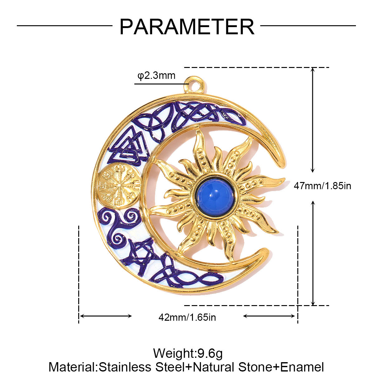 6pcs/pack Stainless Steel Crescent Moon Sun DIY Charms Hollow Flower Necklace Pendants Women Swirl Circle Jewelry Wholesale