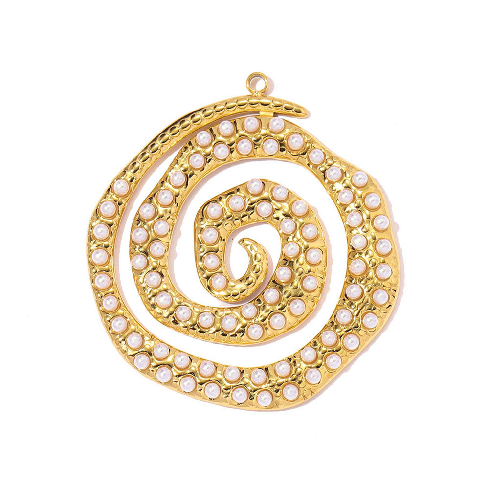 6pcs/pack Stainless Steel Crescent Moon Sun DIY Charms Hollow Flower Necklace Pendants Women Swirl Circle Jewelry Wholesale