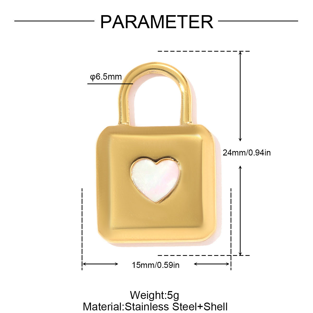 6pcs/pack Stainless Steel Heart Lock DIY Charms Rhinestone Cross Necklace Pendants Women Jesus Religious Jewelry Wholesale