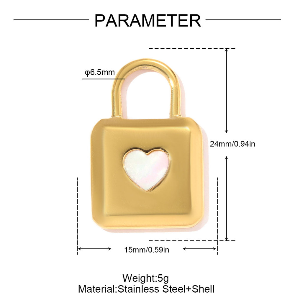6pcs/pack Stainless Steel Heart Lock DIY Charms Rhinestone Cross Necklace Pendants Women Jesus Religious Jewelry Wholesale
