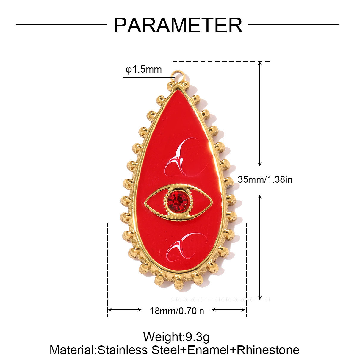 6pcs/pack Stainless Steel Waterdroop Evil Eye DIY Charm Knot Hand Bag Necklace Pendant Women Love Heart Jewelry Wholesale