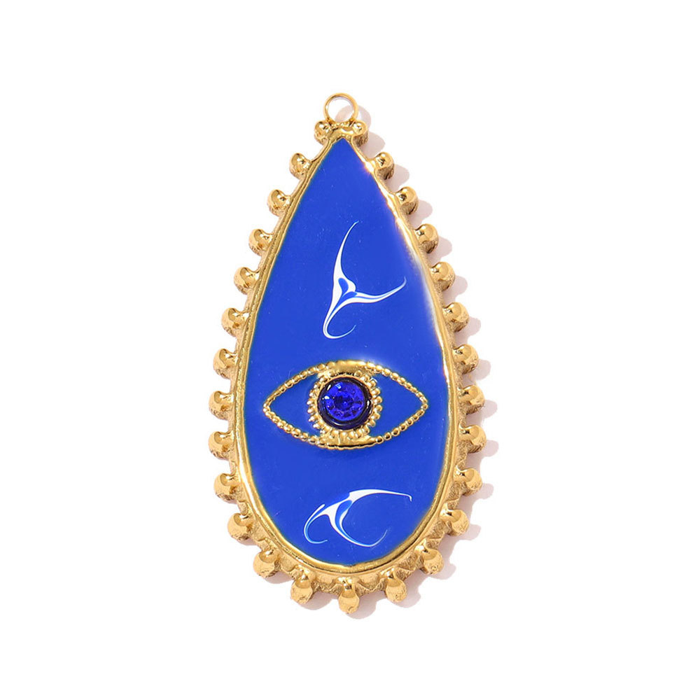 6pcs/pack Stainless Steel Waterdroop Evil Eye DIY Charm Knot Hand Bag Necklace Pendant Women Love Heart Jewelry Wholesale