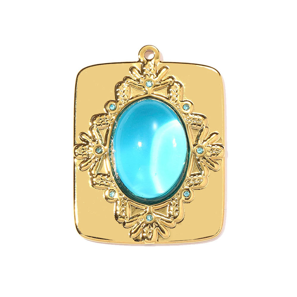 6pcs/pack Stainless Steel Enamel Horseshoe DIY Charms Hollow Clover Necklace Pendant Women Suqare Heart Jewelry Wholesale
