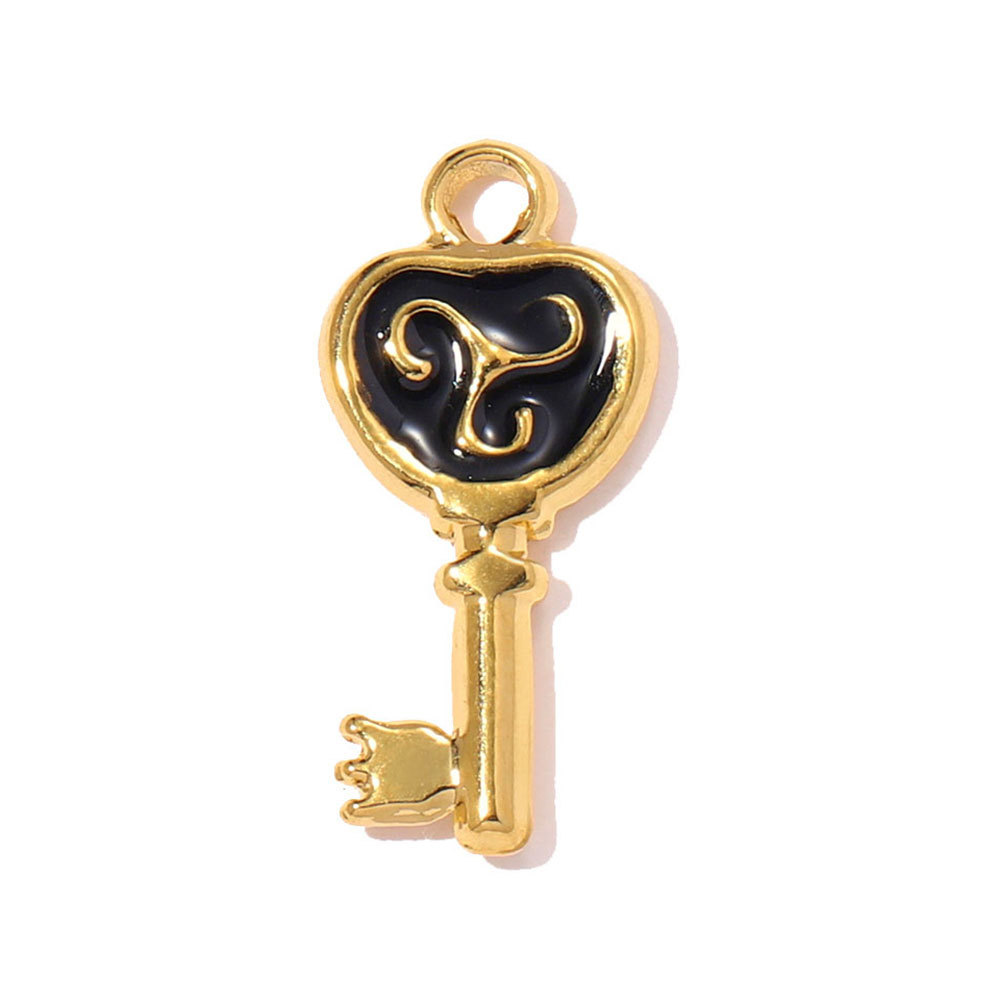 6pcs/pack Stainless Steel Enamel Leaf Love Heart DIY Charms Lollipop Flower Necklace Pendants Women Cross Tail Jewelry Wholesale