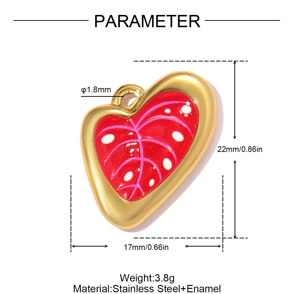6pcs/pack Stainless Steel Enamel Leaf Love Heart DIY Charms Lollipop Flower Necklace Pendants Women Cross Tail Jewelry Wholesale