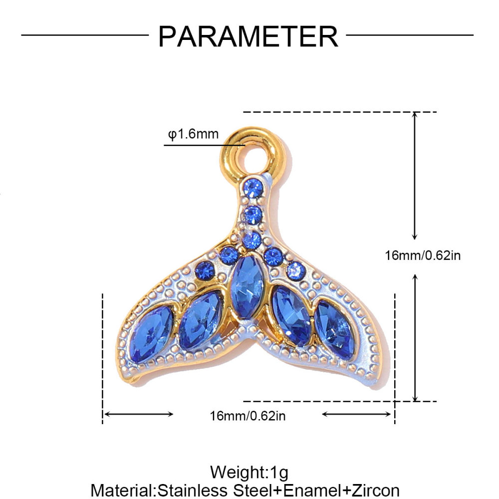 6pcs/pack Stainless Steel Enamel Leaf Love Heart DIY Charms Lollipop Flower Necklace Pendants Women Cross Tail Jewelry Wholesale