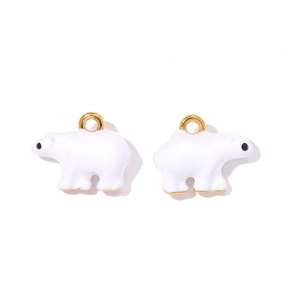 6pcs/pack Stainless Steel 3D Polar Bear Penguin DIY Charms Deer Fox Camel Necklace Pendants Women Rhino Horse Jewelry Wholesale