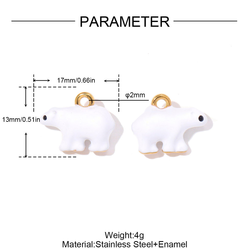 6pcs/pack Stainless Steel 3D Polar Bear Penguin DIY Charms Deer Fox Camel Necklace Pendants Women Rhino Horse Jewelry Wholesale
