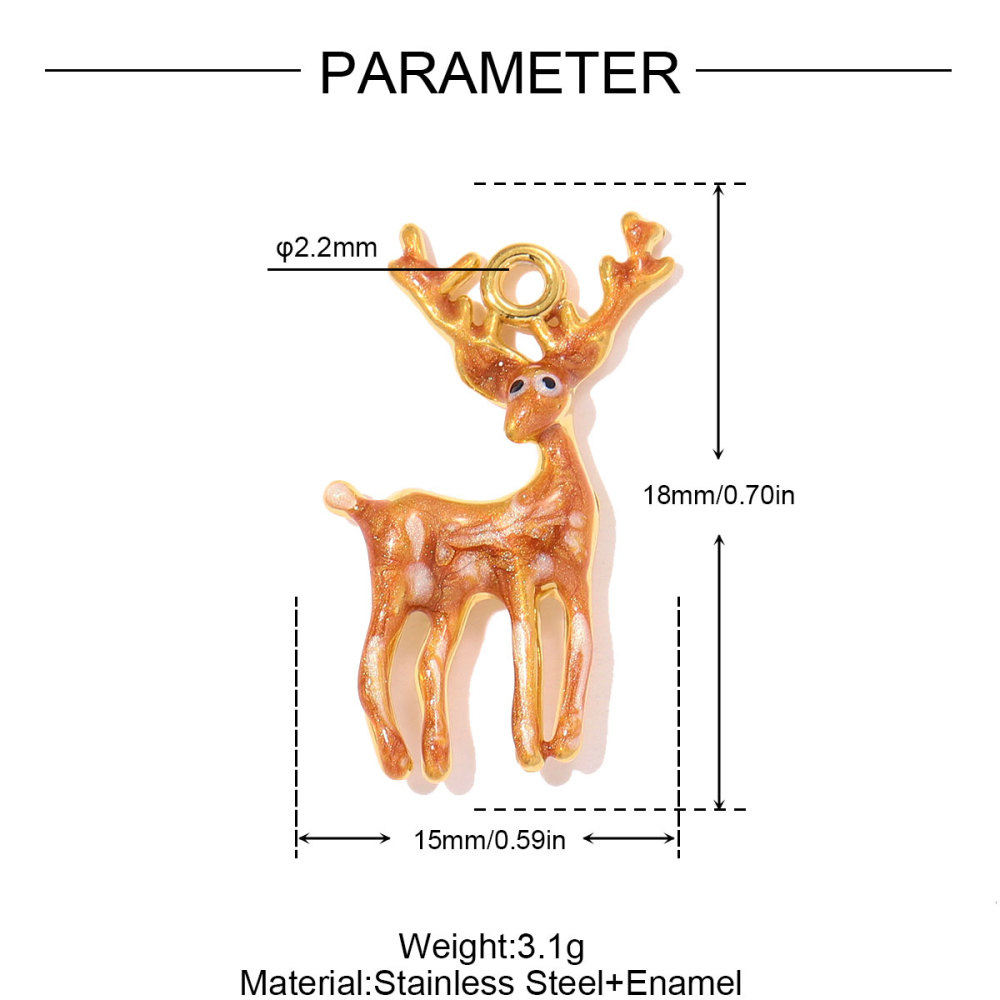6pcs/pack Stainless Steel 3D Polar Bear Penguin DIY Charms Deer Fox Camel Necklace Pendants Women Rhino Horse Jewelry Wholesale
