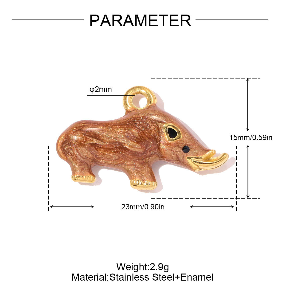 6pcs/pack Stainless Steel 3D Polar Bear Penguin DIY Charms Deer Fox Camel Necklace Pendants Women Rhino Horse Jewelry Wholesale