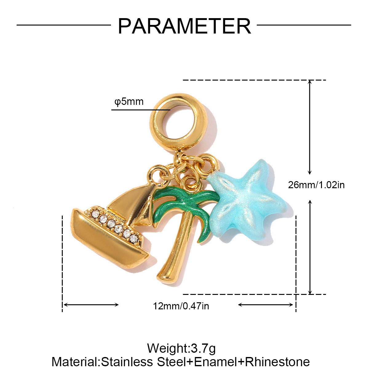 6pcs/pack Stainless Steel Rose Flowers DIY Bracelet Charms Lipstick Bike Heart Necklace Pendants Women Suitcase Jewelry Wholesale