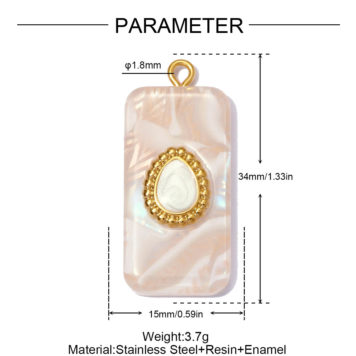 6pcs/pack Stainless Steel Geometric Resin DIY Earring Charms Waterdrop Necklace Pendants Women Sun Flower Jewelry Wholesale
