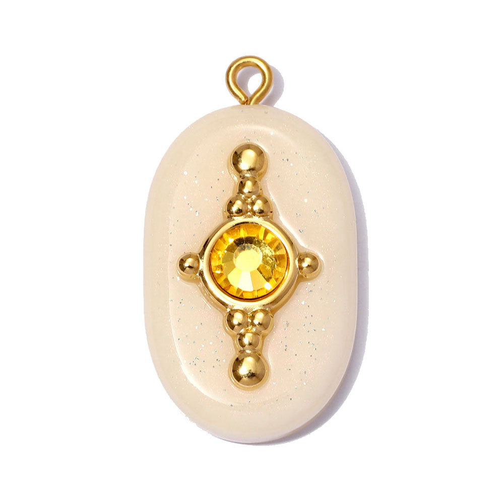 6pcs/pack Stainless Steel Geometric Resin DIY Earring Charms Waterdrop Necklace Pendants Women Sun Flower Jewelry Wholesale