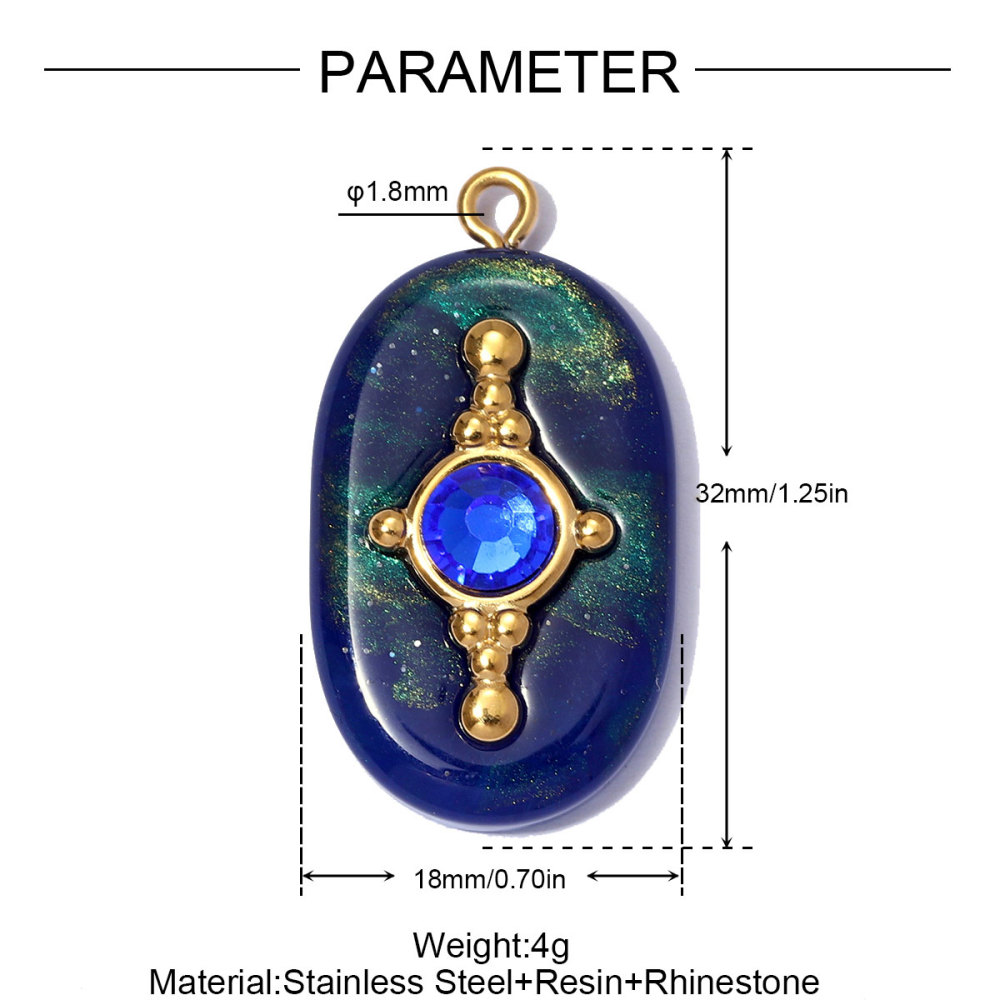 6pcs/pack Stainless Steel Geometric Resin DIY Earring Charms Waterdrop Necklace Pendants Women Sun Flower Jewelry Wholesale