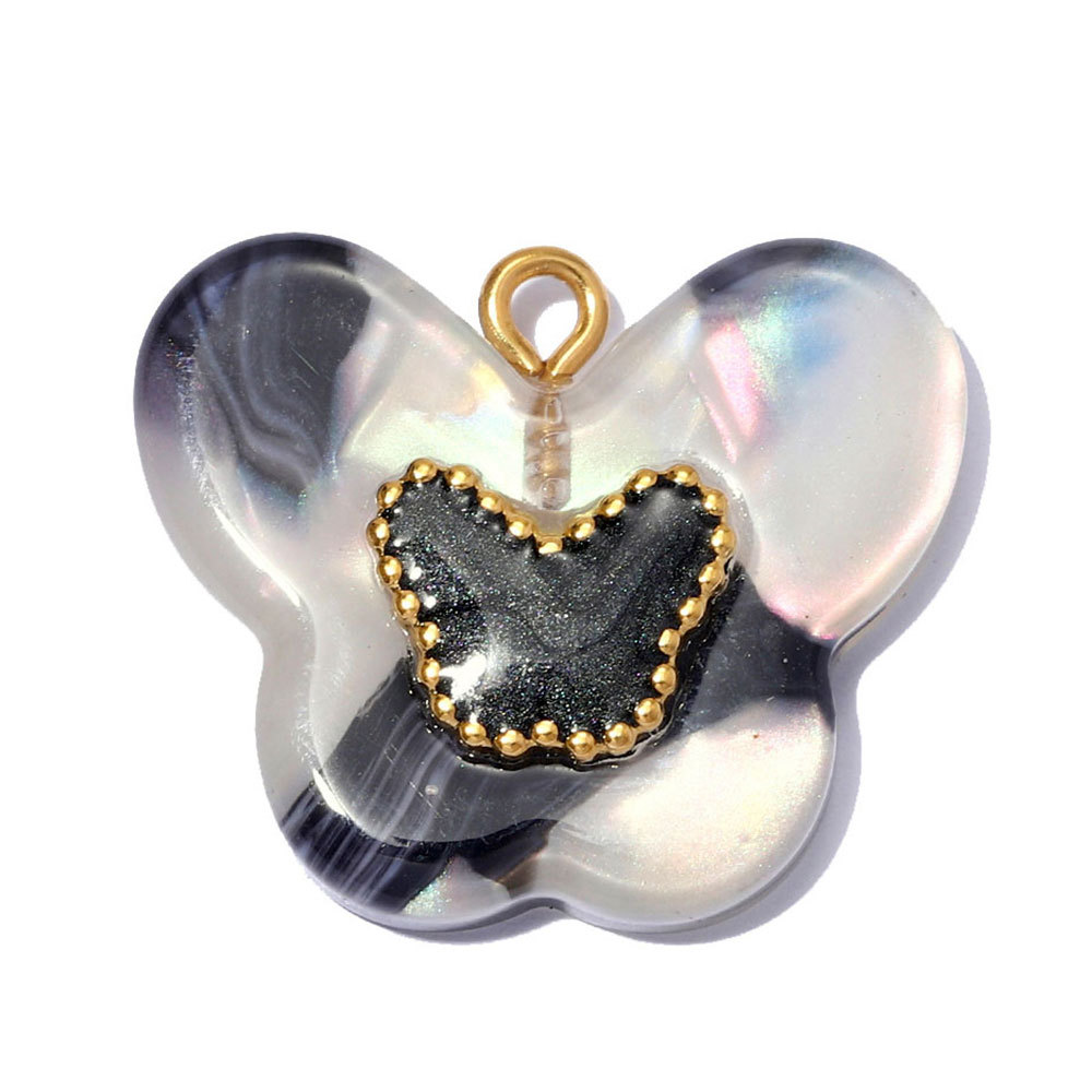 6pcs/pack Stainless Steel Resin Butterfly Starfish DIY Earring Charm Sun Flower Necklace Pendants Women Dove Bird Jewelry Wholesale