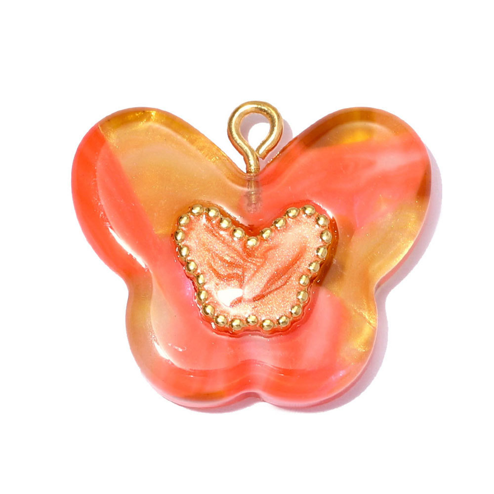 6pcs/pack Stainless Steel Resin Butterfly Starfish DIY Earring Charm Sun Flower Necklace Pendants Women Dove Bird Jewelry Wholesale