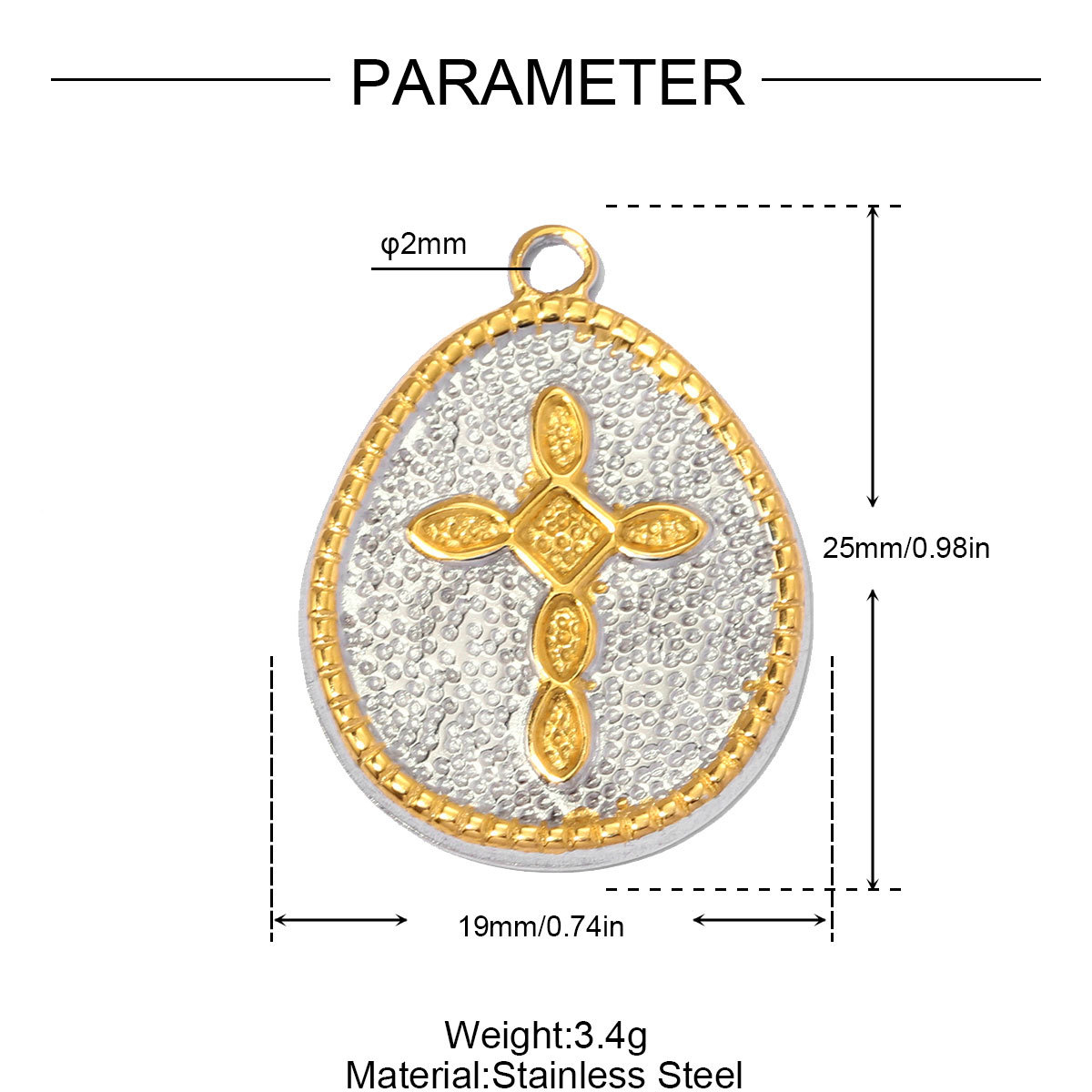 6pcs/pack Stainless Steel Two Tone Flower Plam Guam DIY Charms Horse Snake Fried Egg Pendant Women Eye Sun Jewelry Wholesale