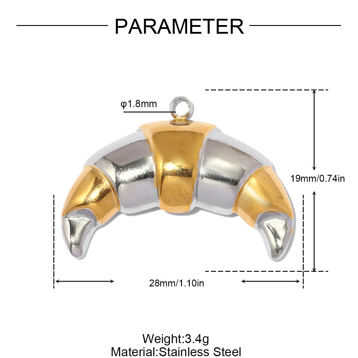 6pcs/pack Stainless Steel Two Tone Sun Leaf DIY Charms Cross Eye Rudder Necklace Pendant Women Rose Flower Jewelry Wholesale